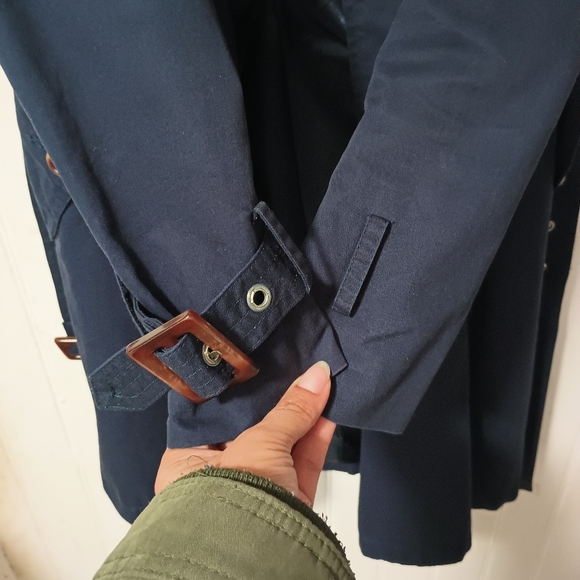 🌟Atmosphere Navy Blue Trench Coat Size S🌟 - Picture 10 of 16